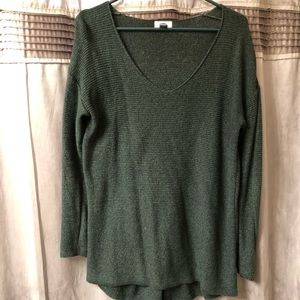 Emerald green tunic length sweater